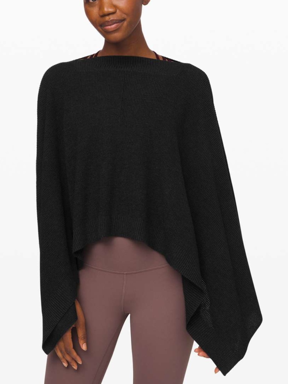 Lululemon Forward Flow Poncho Sweater - Dark Carbon Gray Knit Women's Sweater - Picture 6 of 9